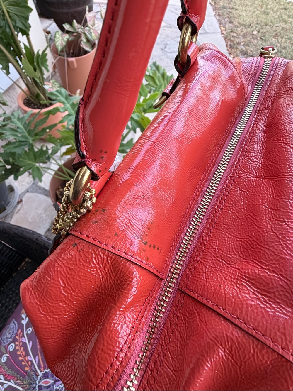 Coach Madison Sabrina 12957 Coral Patent Leather Satchel NWT Tags - Picture 2 of 10